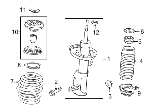 2014 Buick Regal Struts & Components - Front Diagram