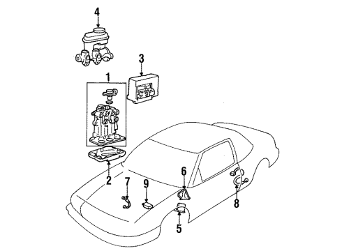 1992 Oldsmobile Cutlass Supreme ABS Components, Electrical Diagram