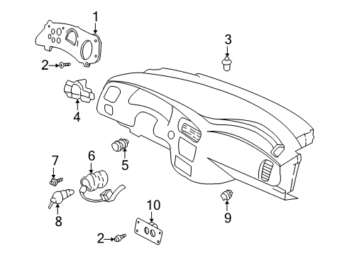 2000 Chevy Impala Instrument Panel Gage CLUSTER Diagram for 10306205