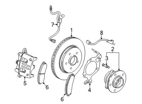 2007 Saturn Vue Brake Components, Brakes Diagram 2 - Thumbnail