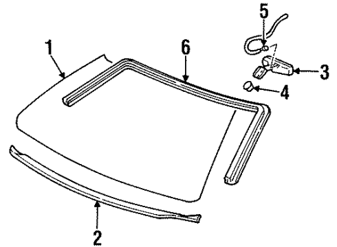 2002 Oldsmobile Intrigue Windshield Glass, Reveal Moldings Diagram