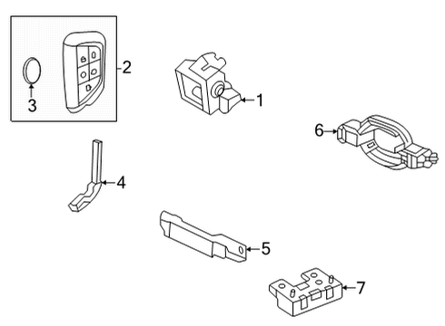 2021 Cadillac CT4 TRANSMITTER ASM-R/CON DR LK & THEFT DTRNT Diagram for 85541931