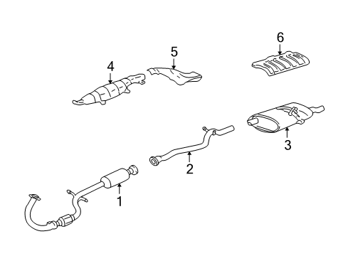 2002 Pontiac Sunfire Exhaust Components, Exhaust Manifold Diagram 2 - Thumbnail