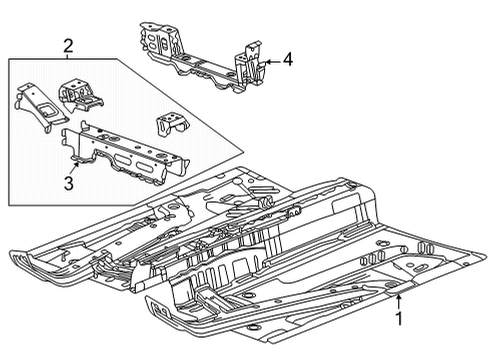 2021 Cadillac XT4 Bar Assembly, Flr Pnl #2 Cr Diagram for 84207575