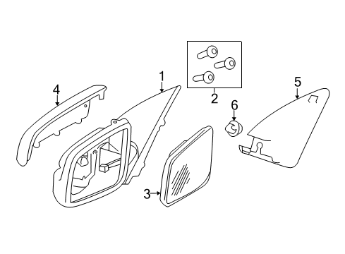 2016 Chevy SS Mirror,Outside Rear View Diagram for 92260423