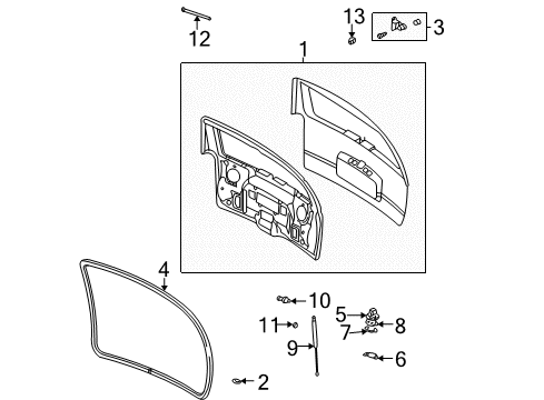 2007 Chevy Trailblazer Gate & Hardware Diagram