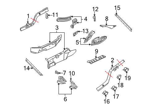 2002 Chevy Corvette Frame & Components Diagram