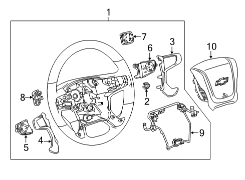 2014 Chevy Silverado 1500 Cover, Steering Wheel Spoke *High Countryr Diagram for 23107806