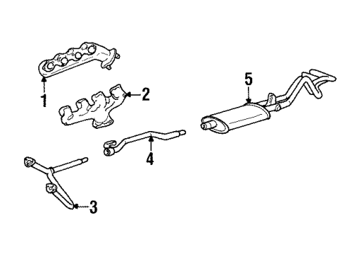 1993 Chevy K1500 Exhaust Muffler Assembly (W/ Tail Pipe) Diagram for 15962122