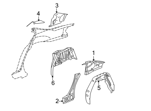 2006 Buick LaCrosse Inner Structure - Quarter Panel Diagram