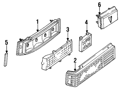 1985 Pontiac J2000 Sunbird Tail Lamps Diagram 1 - Thumbnail