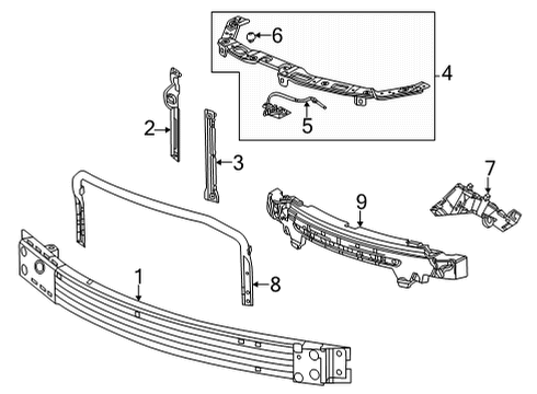 2023 Chevy Trailblazer Guide Assembly, Front Bpr Fascia Diagram for 42769519