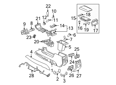 2011 Cadillac DTS Harness Assembly, Front Floor Console Wiring Diagram for 20962323