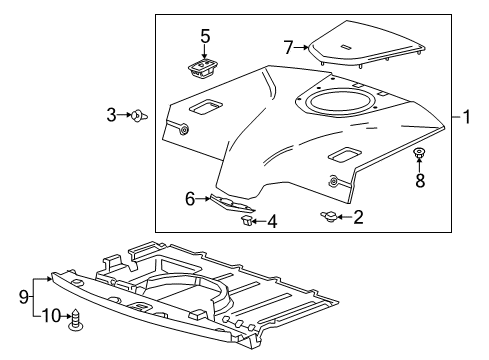 2014 Cadillac ELR Interior Trim - Rear Body Diagram