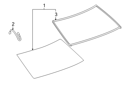 2008 Cadillac DTS Back Glass, Reveal Moldings Diagram