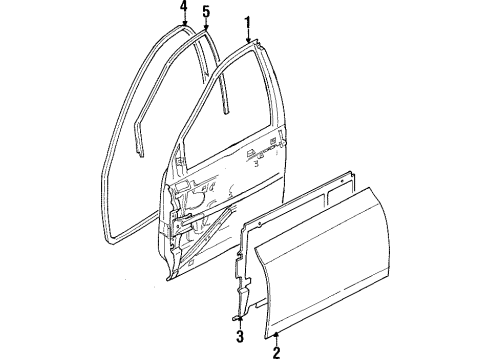 1998 Saturn SL2 Weatherstrip,Front Side Door Diagram for 21171282