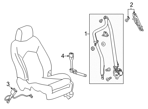 2017 Buick Envision Belt Kit,Driver Seat (Retractor Side) (W/ Pre, Tensioner)*Neutral Diagram for 19353099