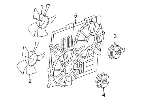 2008 Cadillac STS Cooling System, Radiator, Water Pump, Cooling Fan Diagram 5 - Thumbnail