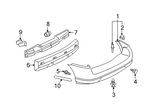 2005 Buick Rendezvous Stripe, Rear Bumper Fascia *Chrome Diagram for 10341740