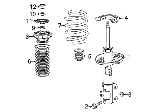 2020 Chevy Trax Struts & Components - Front Diagram