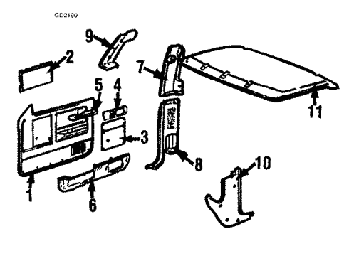 1984 GMC S15 Interior Trim Diagram