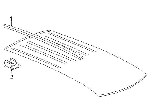 1997 Pontiac Trans Sport Retainer, Roof Panel Joint Molding <Use 1C3N Diagram for 10401038