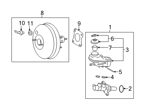 2010 Pontiac Vibe Cylinder,Brake Master Diagram for 19205191