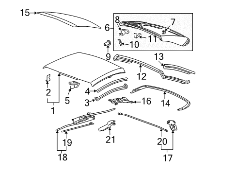 2008 Pontiac G6 Latch Assembly, Folding Top Front Diagram for 15943317