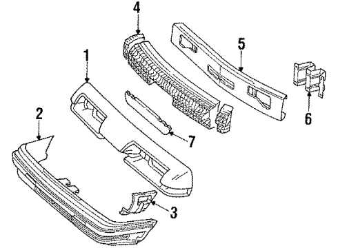 1994 Pontiac Sunbird Front Bumper Diagram