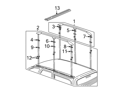 2000 Saturn LW2 Luggage Carrier Diagram