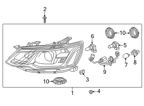 2020 Chevy Sonic Front Headlight Assembly Diagram for 42703393