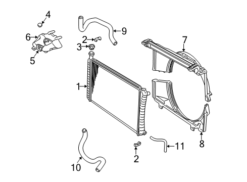 2000 GMC Savana 3500 Radiator & Components Diagram 2 - Thumbnail