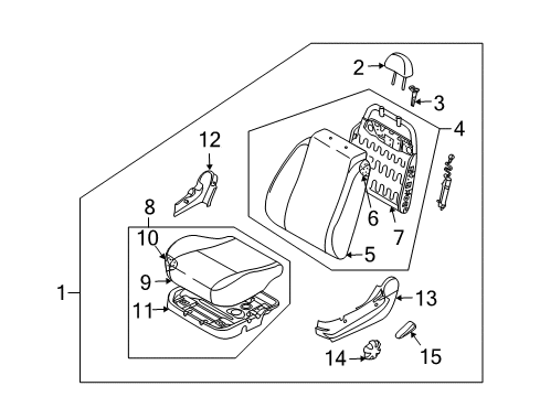 2008 Chevy Aveo5 Front Seat Components Diagram