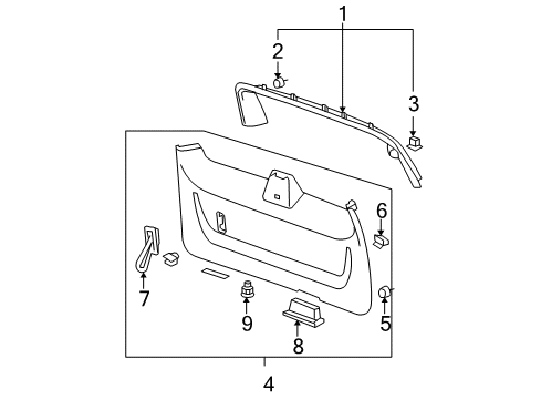 2007 GMC Yukon XL 2500 Interior Trim - Lift Gate Diagram