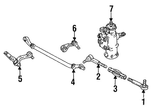 1998 GMC C1500 Suburban P/S Pump & Hoses, Steering Gear & Linkage Diagram