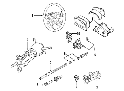 2008 Cadillac STS Column Assembly, Steering *Ebony Diagram for 15834422