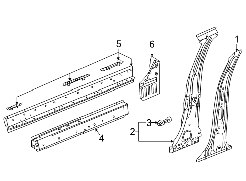 2021 GMC Terrain Center Pillar & Rocker Diagram