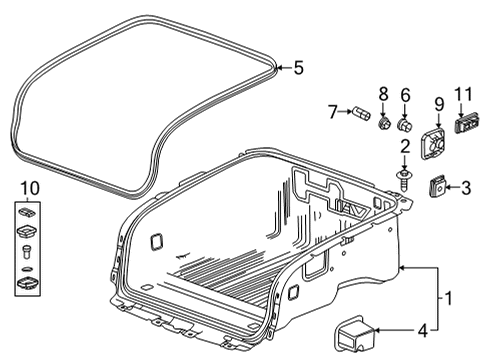 2022 GMC Hummer EV Pickup LOOP ASM-CARGO TIE DN *BLACK Diagram for 85596485