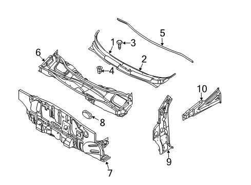 2009 Chevy Aveo Cowl Diagram