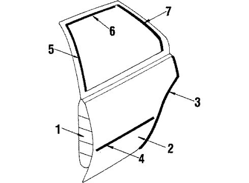 1987 Pontiac Sunbird Kit, Molding O/P Front/Dr Center Diagram for 20501398