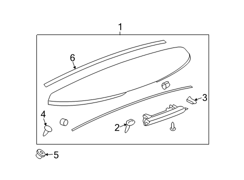 2008 Saturn Outlook Spoiler Assembly, Rear End (Prime) *"No Color" Diagram for 25875265