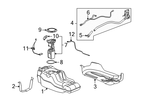 2009 Hummer H3T Tank Assembly, Fuel Diagram for 94737795