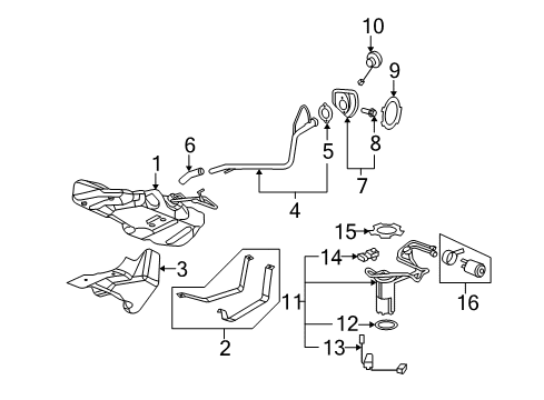 2008 Pontiac G5 Fuel System Components Diagram 2 - Thumbnail