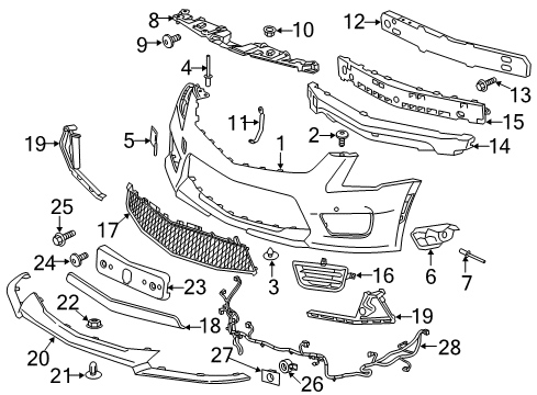 2016 Cadillac ATS Harness Assembly, Front Object Alarm Sensor Wiring Diagram for 23255389