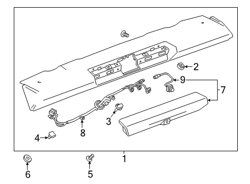 2023 Chevy Silverado 1500 Spoiler Diagram 1 - Thumbnail