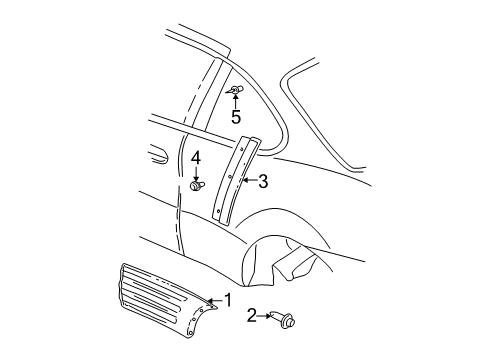 2003 Pontiac Grand Am Exterior Trim - Quarter Panel Diagram