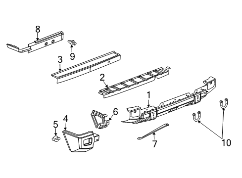 2008 Hummer H2 Panel, Rear Bumper Filler (Rh) Diagram for 15194500