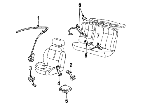 1993 Saturn SL1 Driver Seat Buckle Unit Mount *Light Bisc Diagram for 21048523