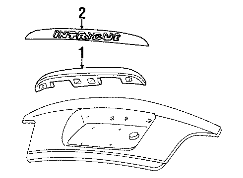 2001 Oldsmobile Intrigue Plate Assembly, Rear Compartment Lid Name <Use 1C6N*Chrome Diagram for 10439808