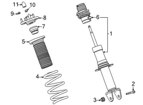 2020 Chevy Corvette Shocks & Components - Front Diagram 1 - Thumbnail